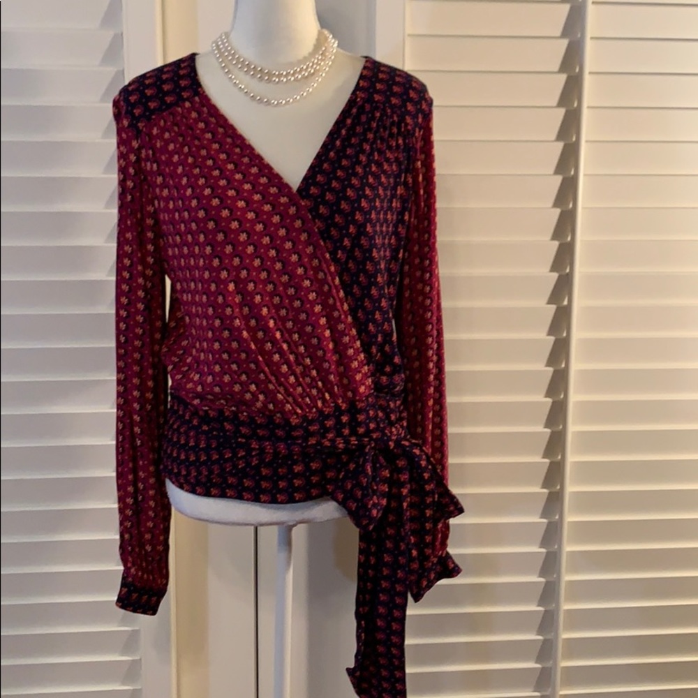 NWT Anthropologie Maeve Faux Wrap Top